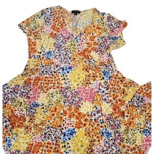 Perceptions‎ Plus Size 2X Floral Dress Fitted Bodice Full Skirt NWOT